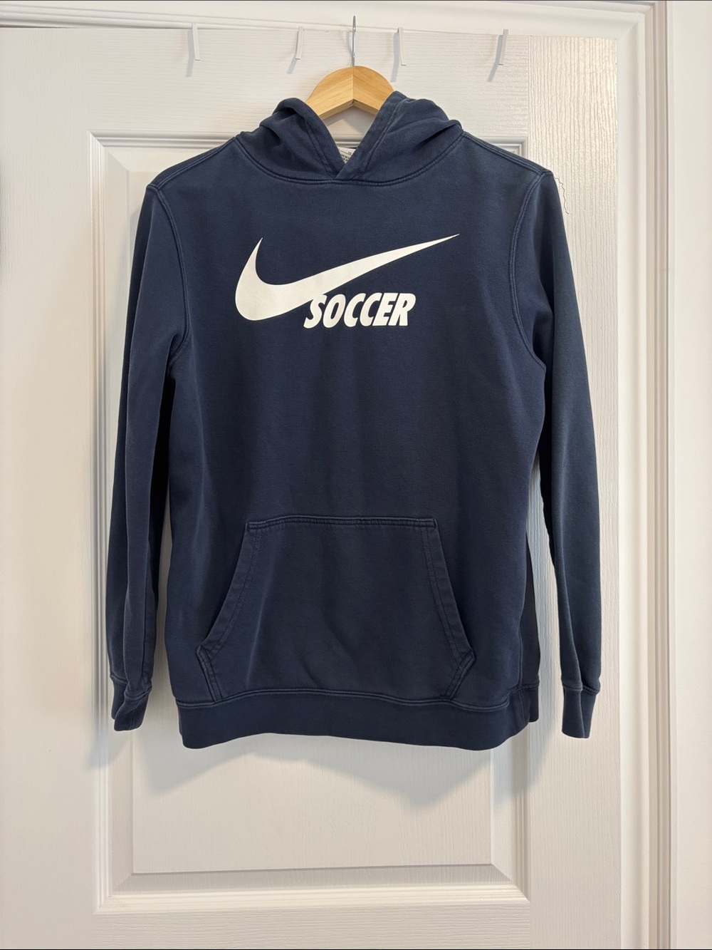 Nike Soccer Hooded Sweatshirt in Slate Blue with White Swoosh
